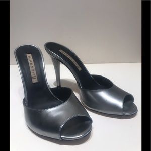 R&Renzi polished metallic slide 4” heel